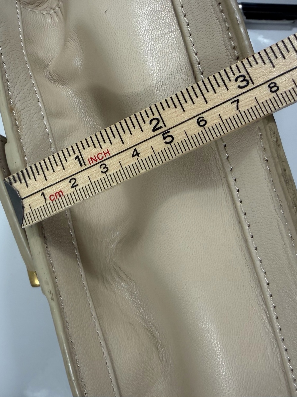 Vince Camuto Genuine Leather Beige Shoulder Bag - Picture 5 of 9